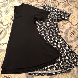 2 Lularoe Perfect Tees (solid black & B/W)